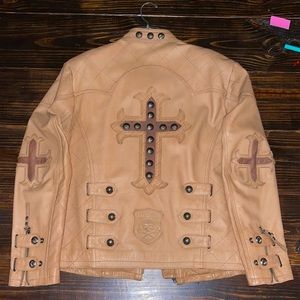 Numbered limited edition leather jacket by Affliction.
